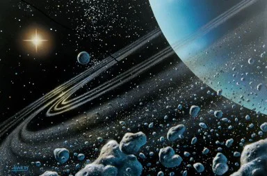 Esoteric illustration representing the planet Uranus as the ruler of the Aquarian Age.