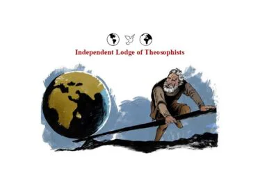 Illustration of Archimedes using a lever to move the planet Earth, representing individual moral responsibility.